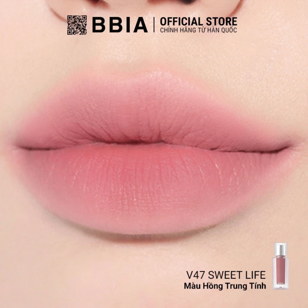Son kem Bbia Last Velvet Lip Tint MLBB Edition 5g lên màu chuẩn lâu trôi
