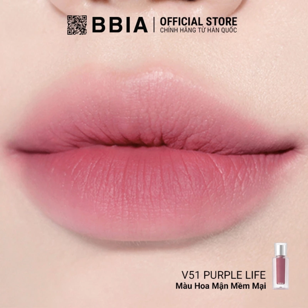 Son kem Bbia Last Velvet Lip Tint MLBB Edition 5g lên màu chuẩn lâu trôi