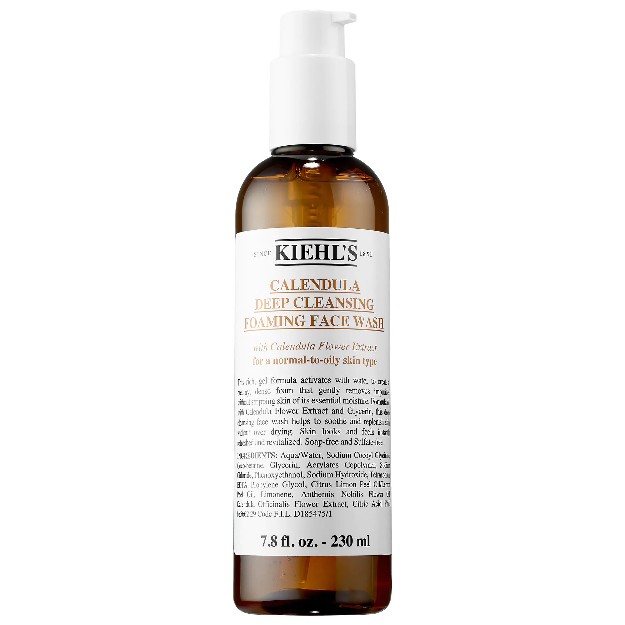 Sữa rửa mặt Kiehls Calendula Deep Cleansing Foaming 230ml làm sạch sâu cấp ẩm dịu nhẹ