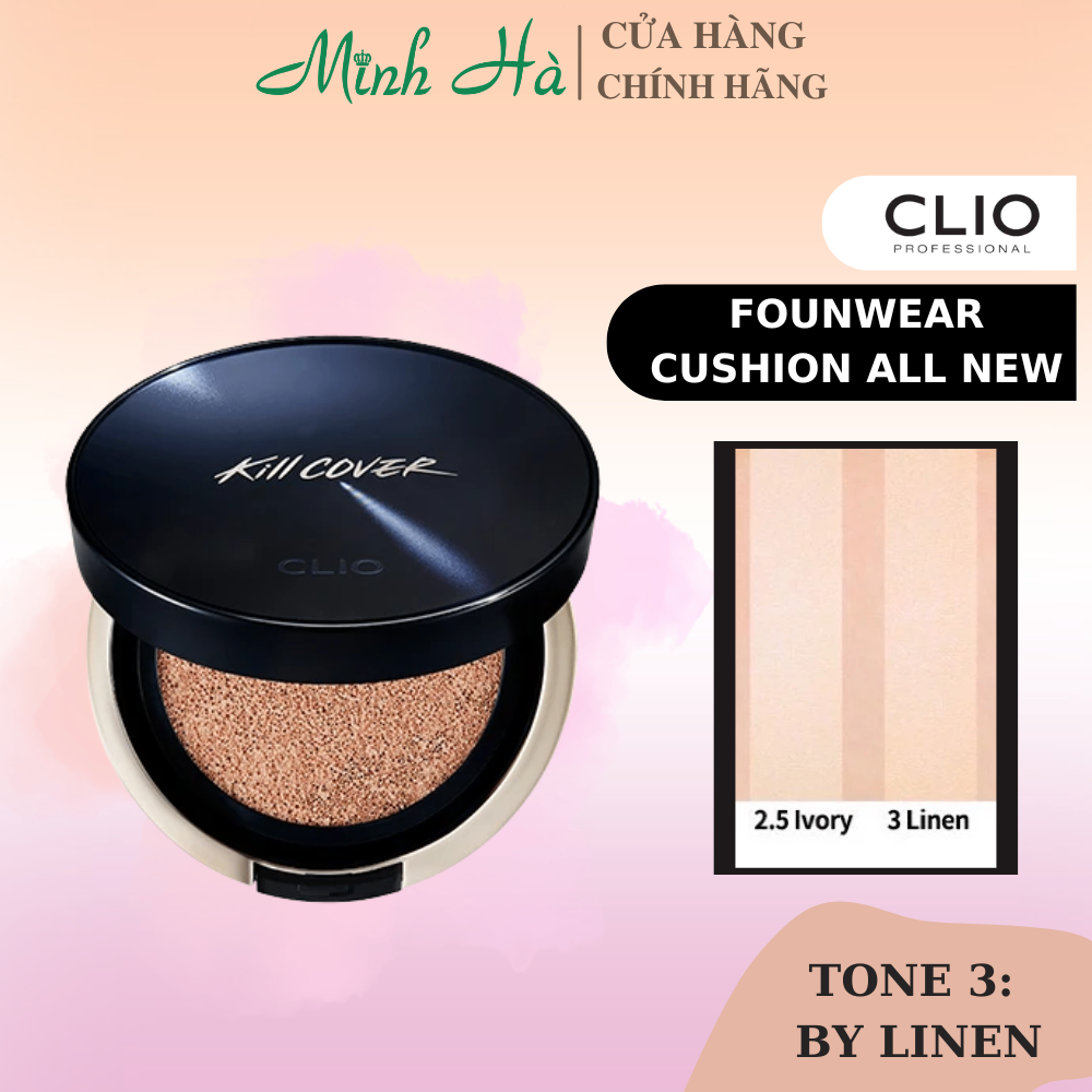 Phấn nước Clio Kill Cover Founwear Cushion All New 15g che phủ tốt, lâu trôi