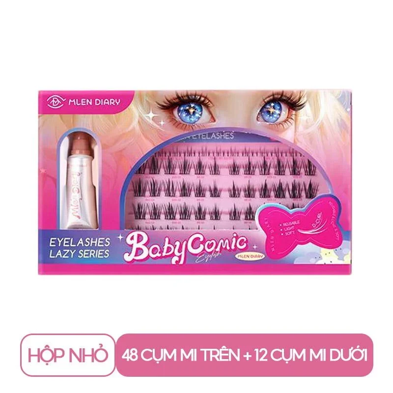 Mi giả Mlen Diary Lazy lashes Series Baby comic eyelash tạo hiệu ứng trang điểm tự nhiên, cho đôi mắt long lanh, to tròn