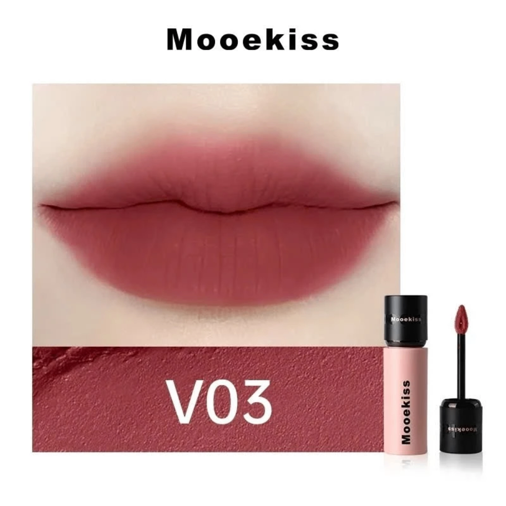 Son kem Mooekiss Velvet Lip Mud 3g chất son mịn lì lên màu chuẩn
