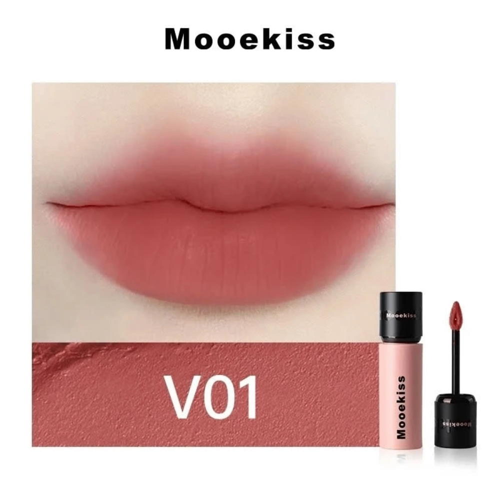 Son kem Mooekiss Velvet Lip Mud 3g chất son mịn lì lên màu chuẩn