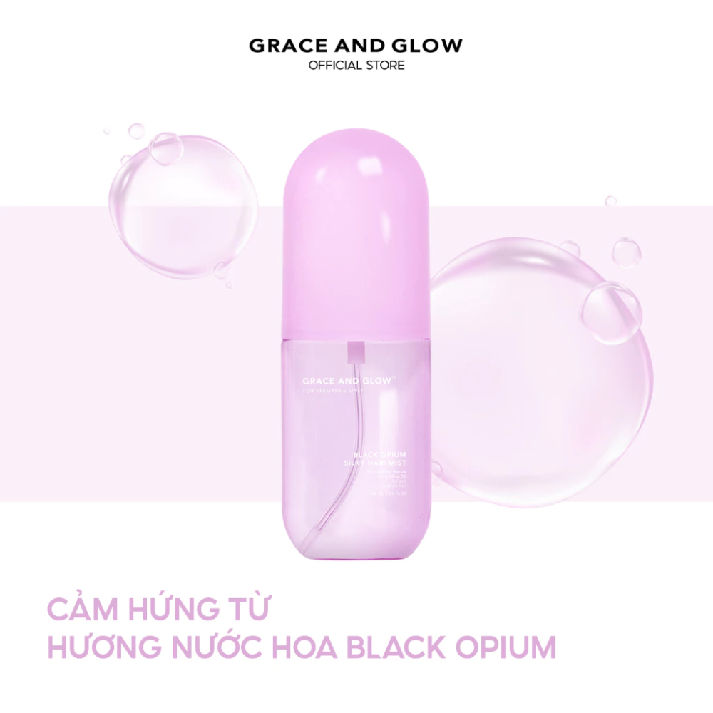 Xịt dưỡng tóc Grace And Glow Black Opium Mist 100ml giúp tóc dễ dàng vào nếp suôn mượt
