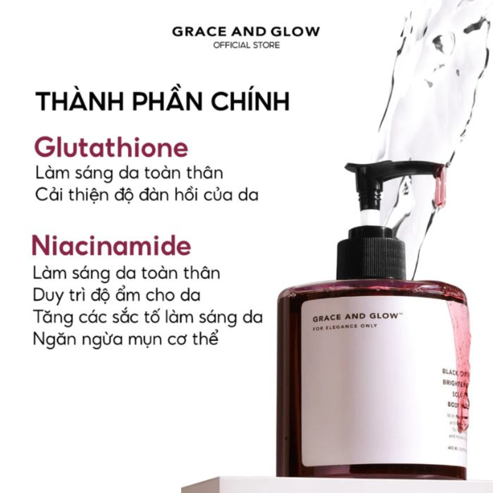 Sữa tắm trắng da Grace And Glow Body Wash 400ml trắng da dưỡng ẩm tẩy da chết