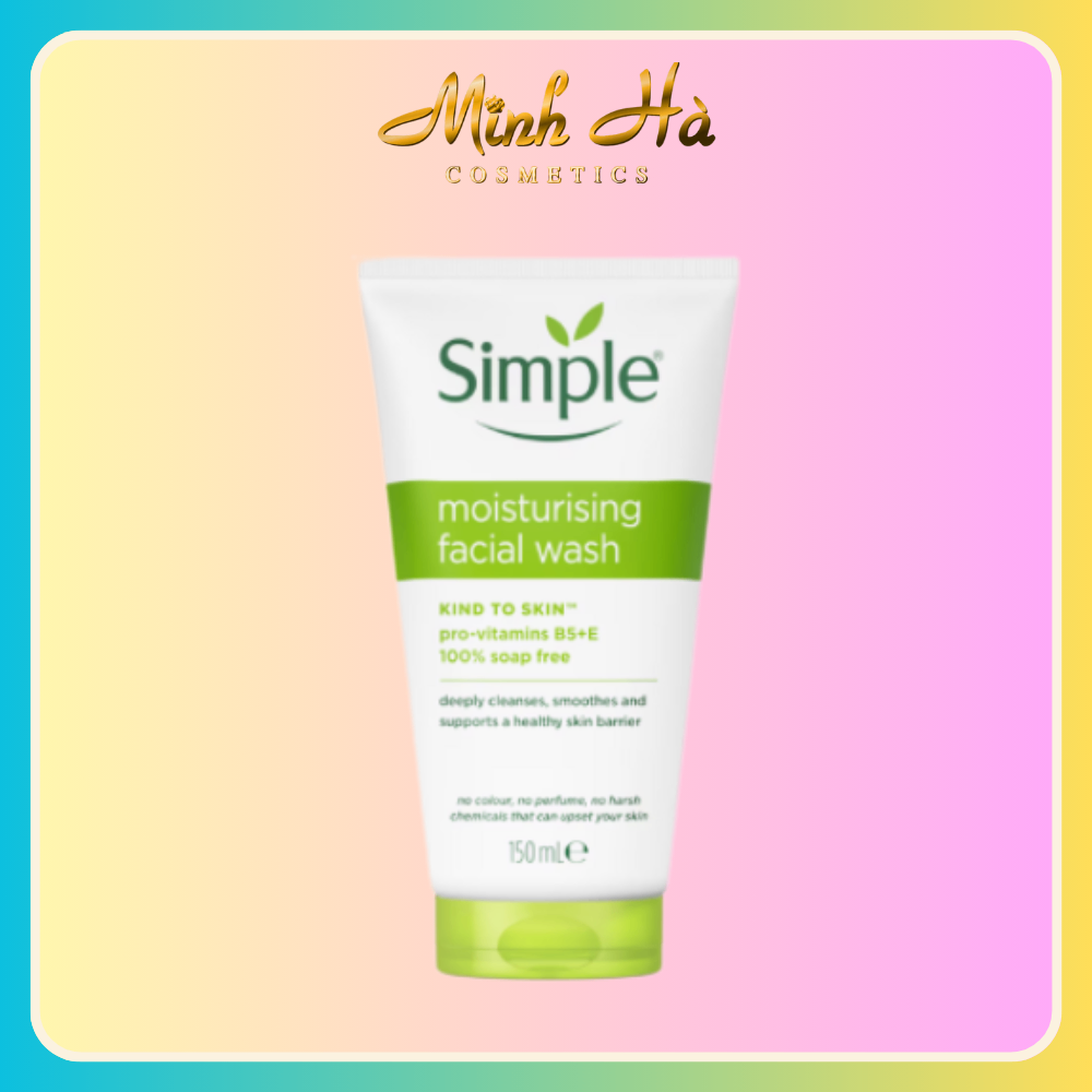 Sữa rửa mặt Simple Moisturising Facial Wash 150ml giúp dưỡng ẩm cho da nhạy cảm