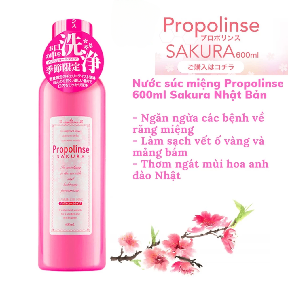 Nước súc miệng Propolinse 600ml chống hôi miệng, làm sạch răng miệng hàng ngày