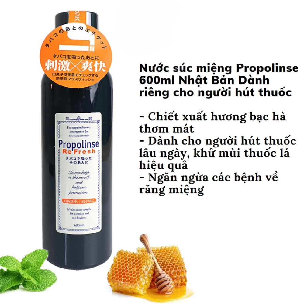 Nước súc miệng Propolinse 600ml chống hôi miệng, làm sạch răng miệng hàng ngày
