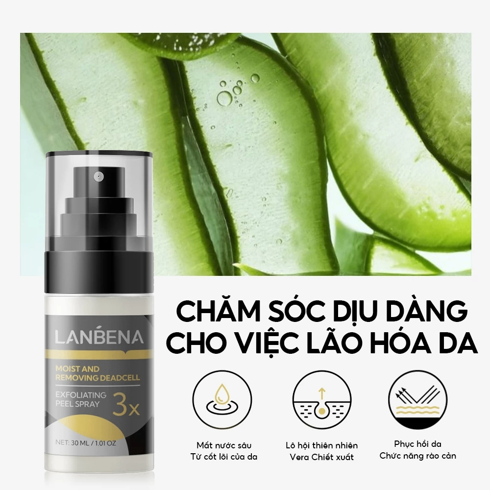 Tẩy tế bào chết dạng xịt Lanbena Exfoliating Peel Spray 3x 30ml