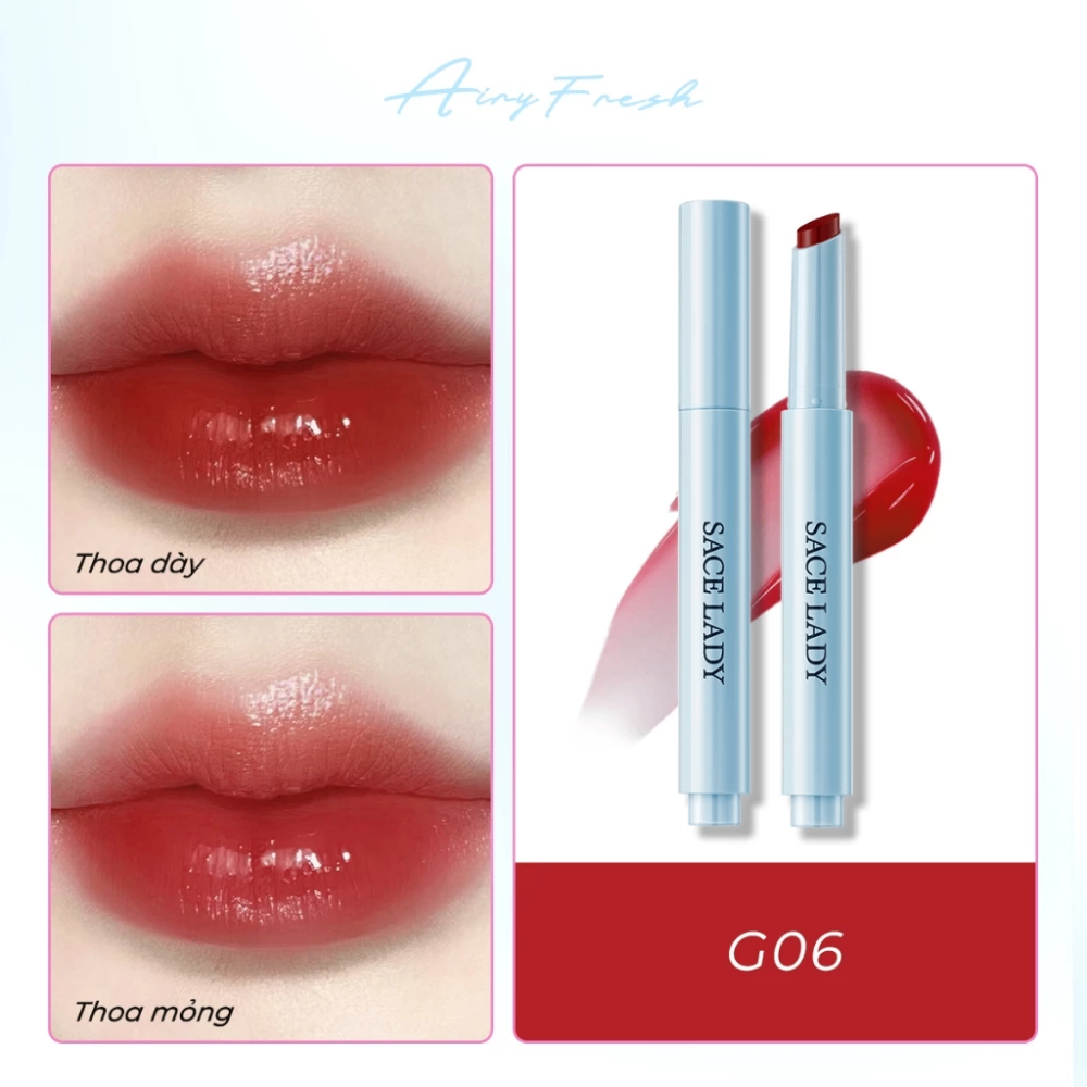 Son tint bóng Sace Lady Airy Fresh Glasting Water Tint Lipstick SL657 1.8g sáng bóng, mọng nước