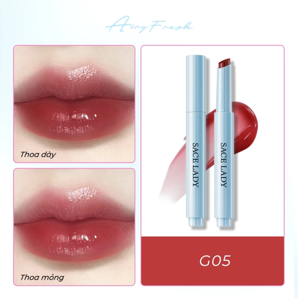 Son tint bóng Sace Lady Airy Fresh Glasting Water Tint Lipstick SL657 1.8g sáng bóng, mọng nước