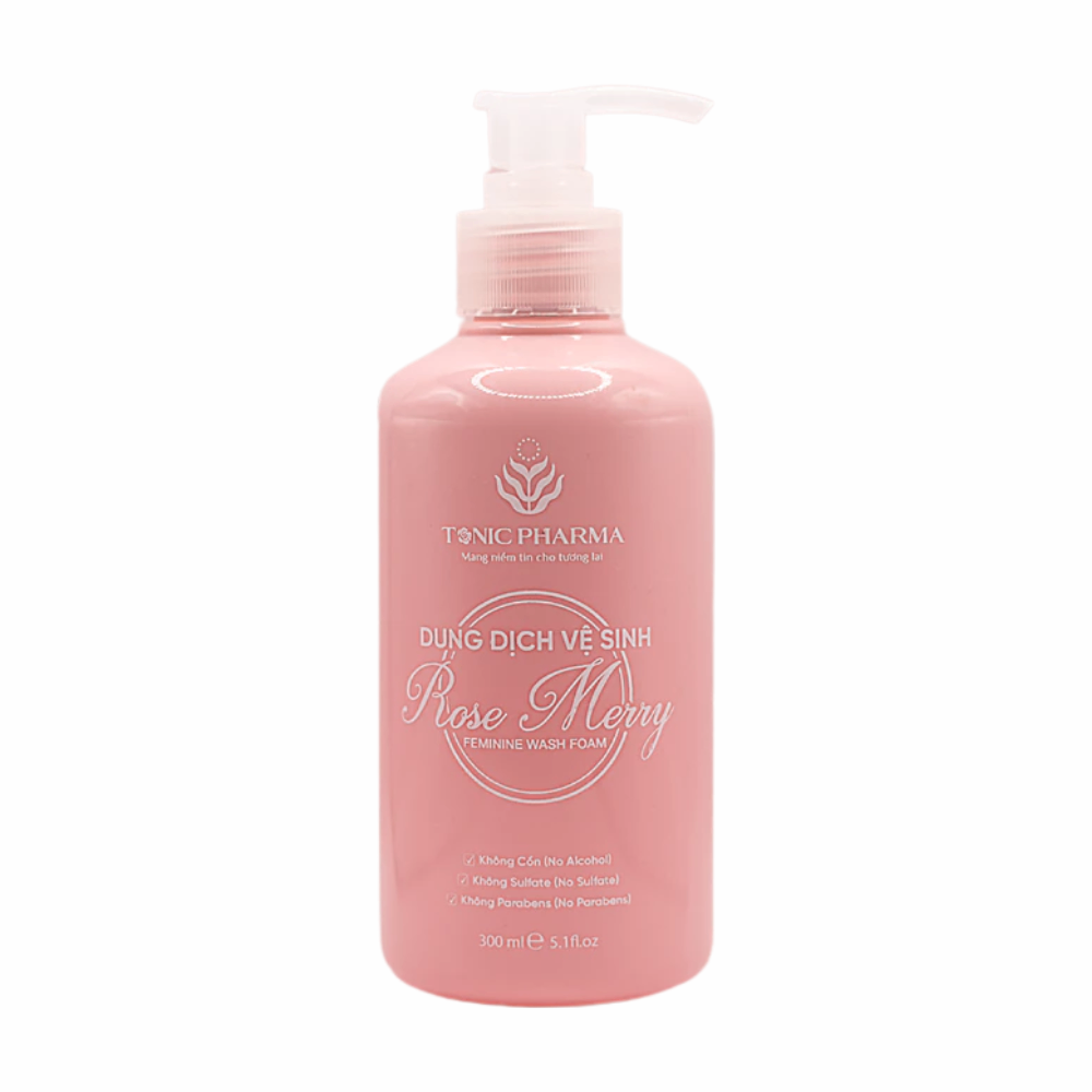 Dung dịch vệ sinh phụ nữ Rose Merry 120/300ml làm sạch dịu nhẹ an toàn cho mẹ bầu