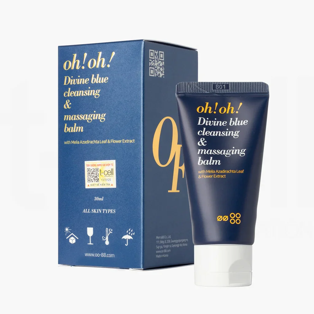 Sáp tẩy trang Oh!oh! Divine Blue Cleansing & Massaging Balm 30/150ml nhẹ nhàng loại bỏ lớp makeup, bụi bẩn và tạp chất