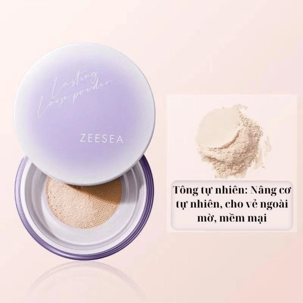 Phấn phủ bột Zeesea vỏ tím 6g kiềm dầu chất phấn mịn, không bết dính