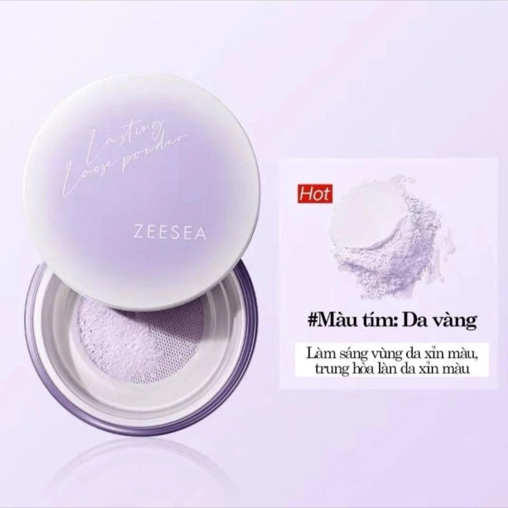 Phấn phủ bột Zeesea vỏ tím 6g kiềm dầu chất phấn mịn, không bết dính