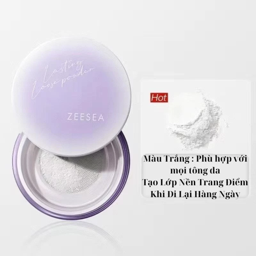 Phấn phủ bột Zeesea vỏ tím 6g kiềm dầu chất phấn mịn, không bết dính