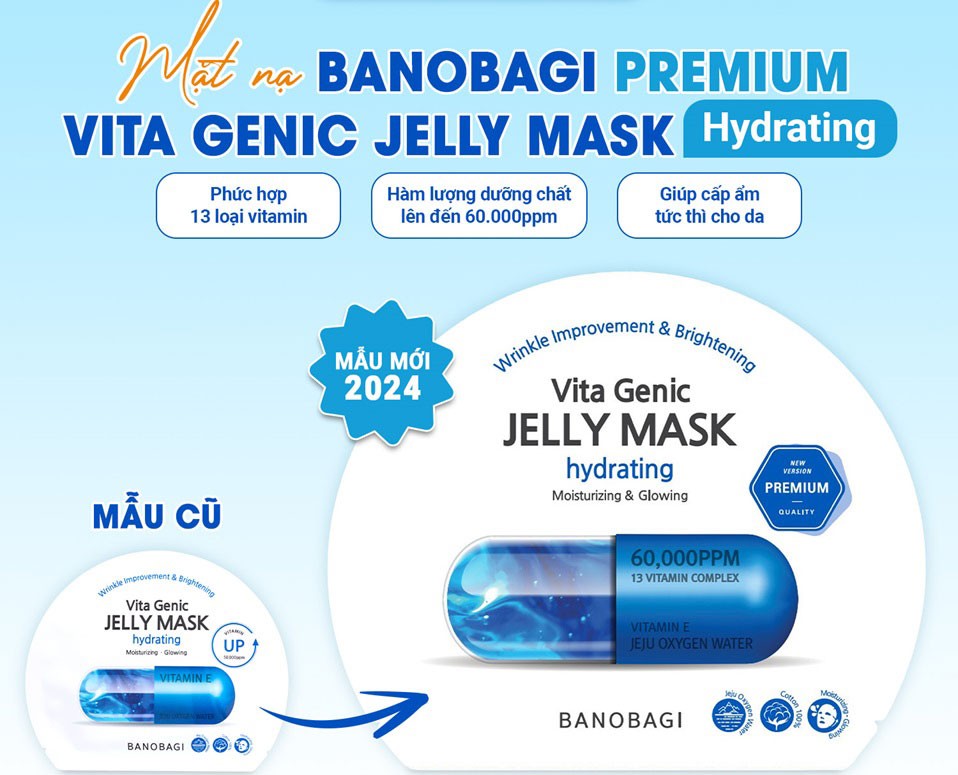 Mặt nạ giấy BANOBAGI Vita Genic Jelly Mask 30g giúp trắng sáng cấp ẩm chống lão hóa da