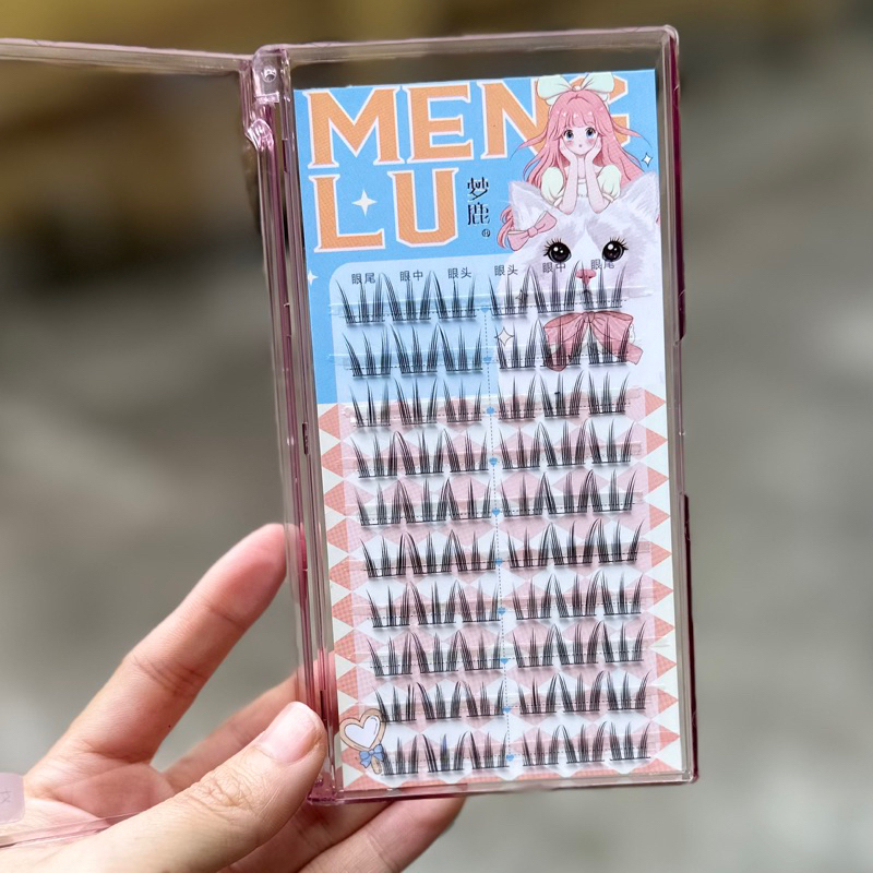 Mi giả MENGLU mỏng nhẹ tự nhiên giúp lông mi cong dày
