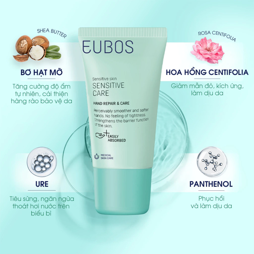 Kem dưỡng da tay EUBOS Sensitive Care 75ml mềm mịn bảo vệ da tay