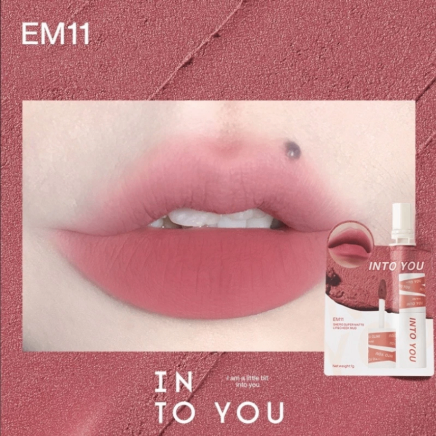 Son kem lì Into You Shero Super Matte Lip & Cheek Mud dạng túi 1g mịn như nhung, dễ thoa