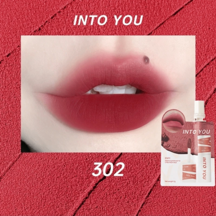 Son kem lì Into You Shero Super Matte Lip & Cheek Mud dạng túi 1g mịn như nhung, dễ thoa