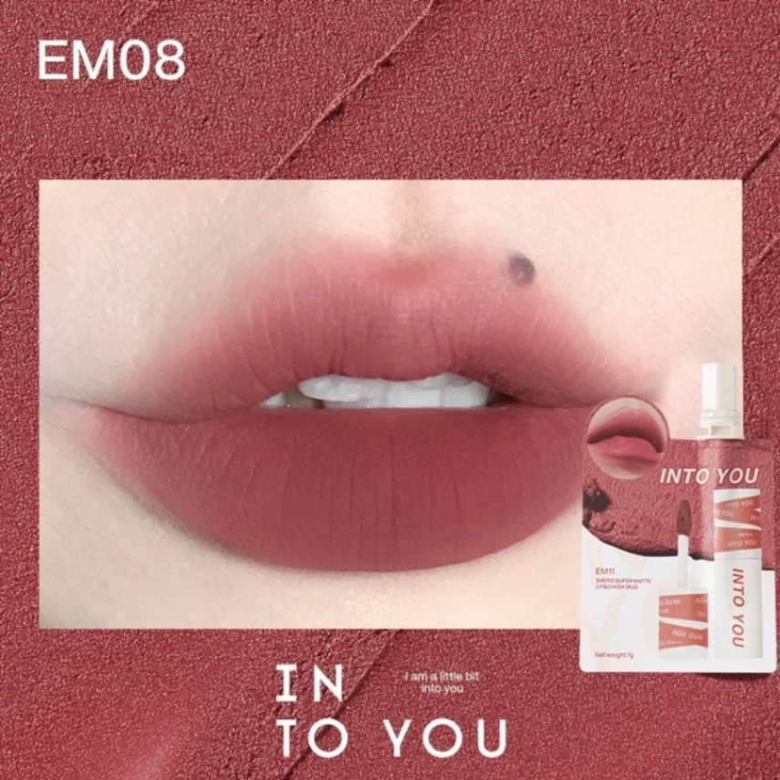 Son kem lì Into You Shero Super Matte Lip & Cheek Mud dạng túi 1g mịn như nhung, dễ thoa