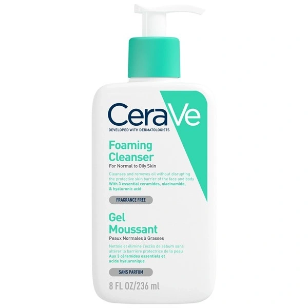 Sữa rửa mặt Cerave Foaming Facial Cleanser 473ml dành cho da thường và da dầu