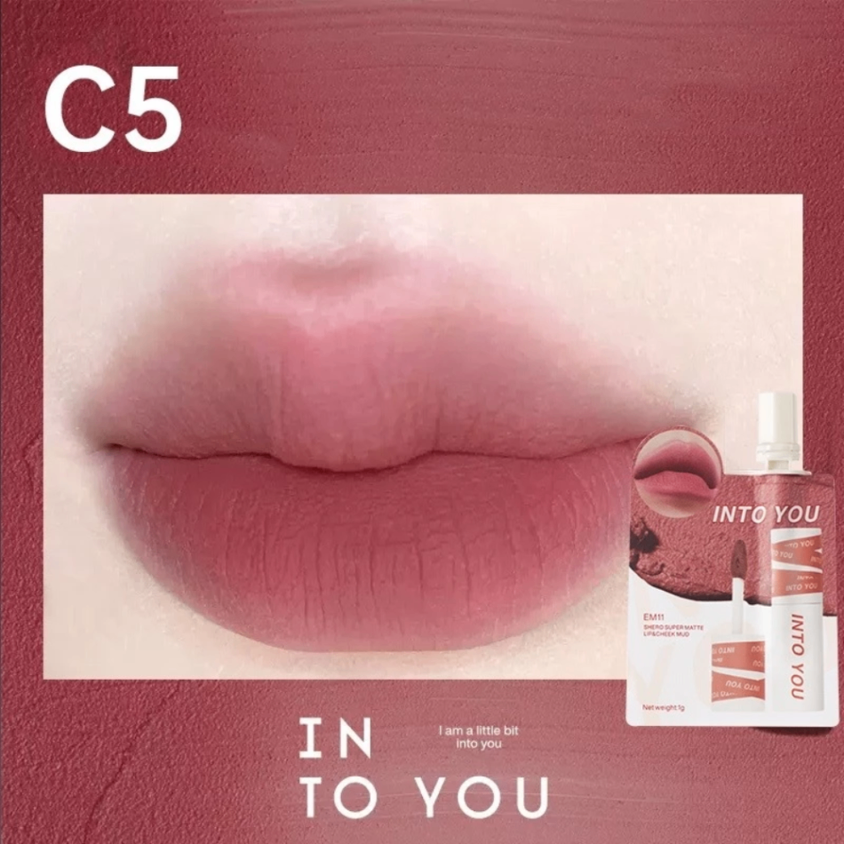 Son kem lì Into You Shero Super Matte Lip & Cheek Mud dạng túi 1g mịn như nhung, dễ thoa
