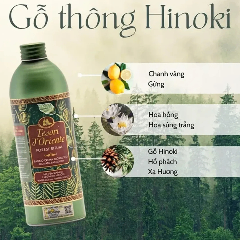 Sữa tắm hương nước hoa Tesori d'Oriente 250/500ml mang đến làn da tươi trẻ và đầy sức sống