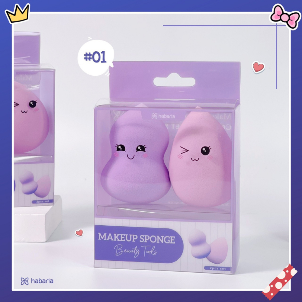 Set 6 bông mút trang điểm Habaria Makeup Sponge Cats So Cute 16g chất liệu cao cấp, mềm mại