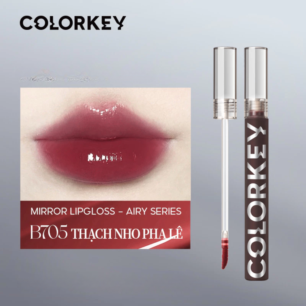 Son tint bóng Colorkey Airy Lip Mirror Series 1.7g lâu trôi không nặng môi