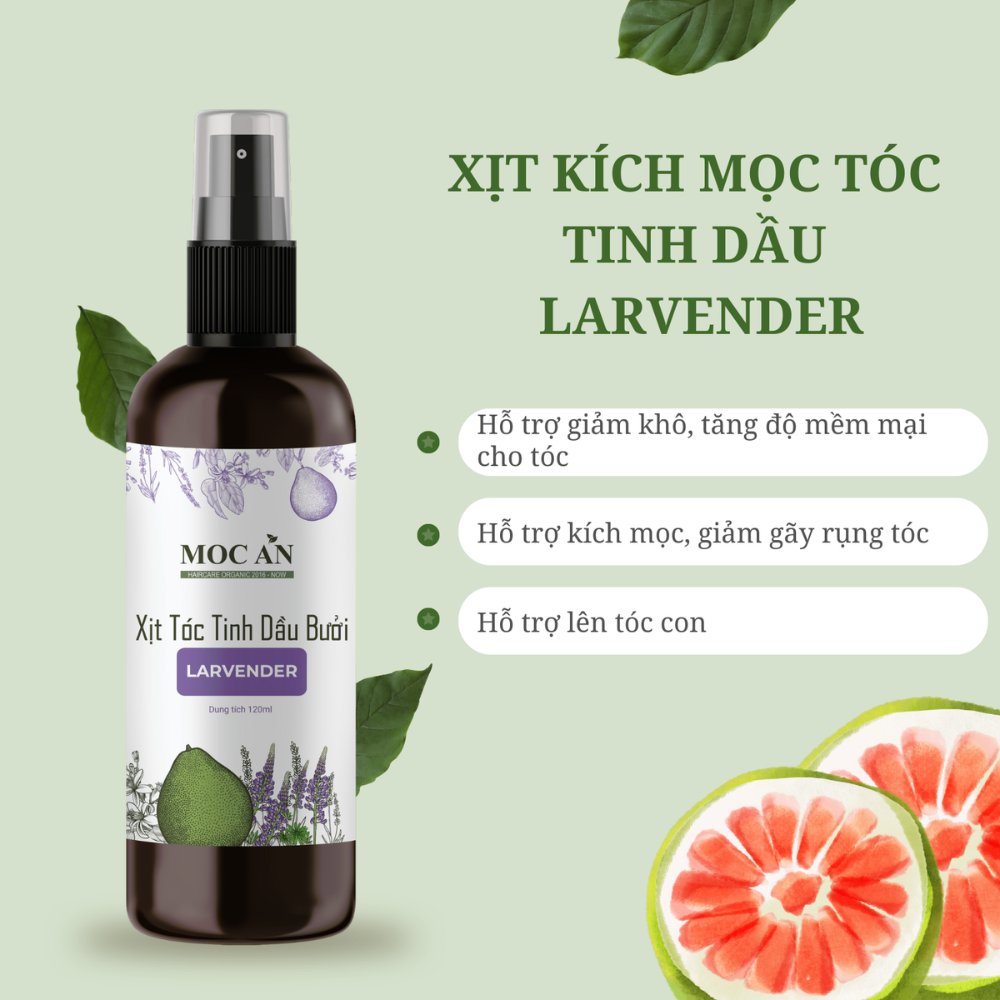 Xịt dưỡng tóc Mộc Ân tinh dầu bưởi 120ml giảm gãy rụng kích thích mọc tóc