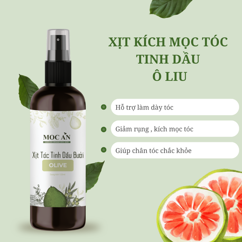 Xịt dưỡng tóc Mộc Ân tinh dầu bưởi 120ml giảm gãy rụng kích thích mọc tóc