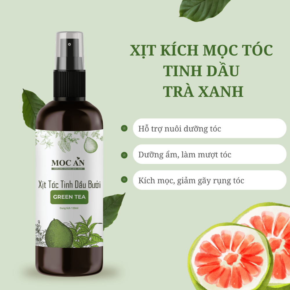 Xịt dưỡng tóc Mộc Ân tinh dầu bưởi 120ml giảm gãy rụng kích thích mọc tóc