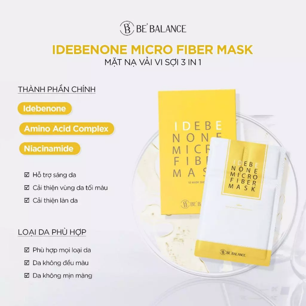 Mặt nạ Be'Balance Micro Fiber Mask 30g làm dịu và chăm sóc độ ẩm cho da