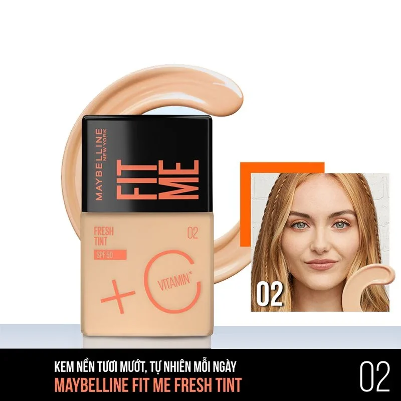 Kem nền Maybelline Fit Me Fresh Tint SPF50 30ml chống nắng bảo vệ giúp da tươi mát tự nhiên