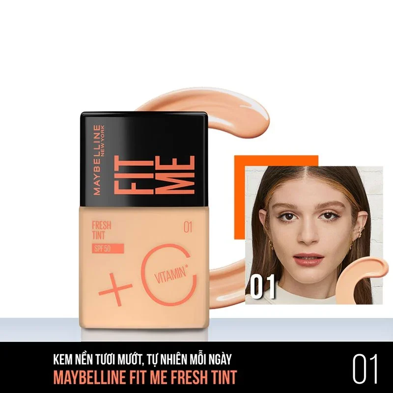 Kem nền Maybelline Fit Me Fresh Tint SPF50 30ml chống nắng bảo vệ giúp da tươi mát tự nhiên