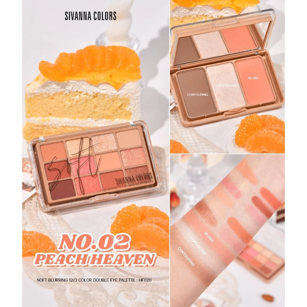 Bảng phấn mắt Sivanna Colors 12 ô Soft Blurring HF620 26.4g chất phấn mịn dễ tán
