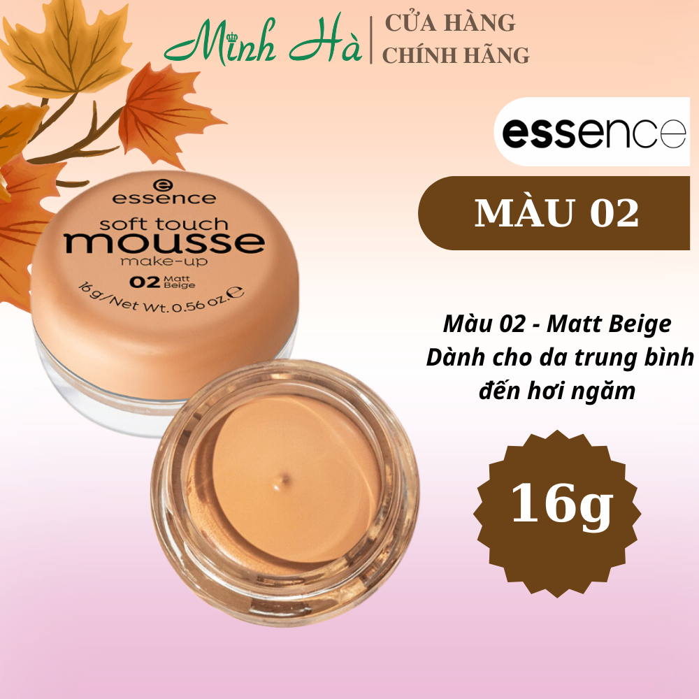 Phấn tươi Essence Soft Touch Mousse 16g của Đức không bí da, không nặng mặt, không nổi mụn, kiềm dầu