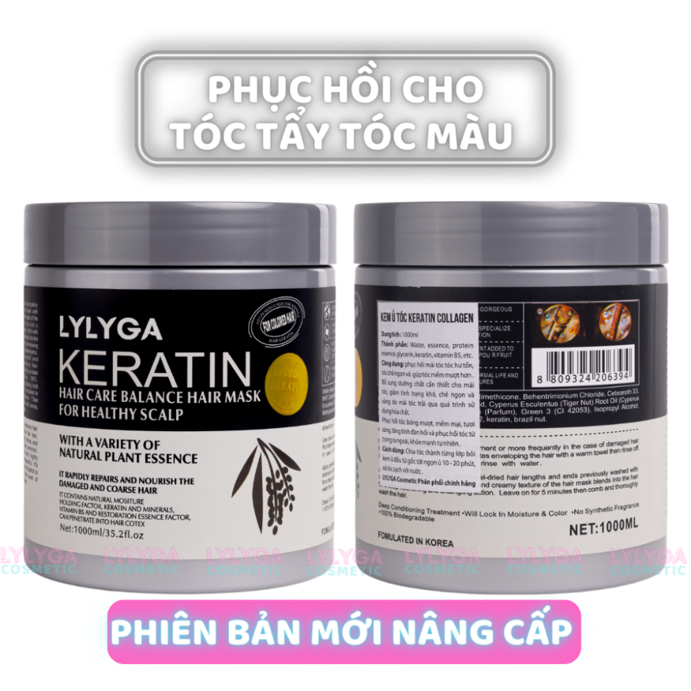 Kem ủ tóc LYLYGA Keratin Hair Care Balance Hair Mask 1000ml phục hồi tóc hư tổn một cách nhanh chóng