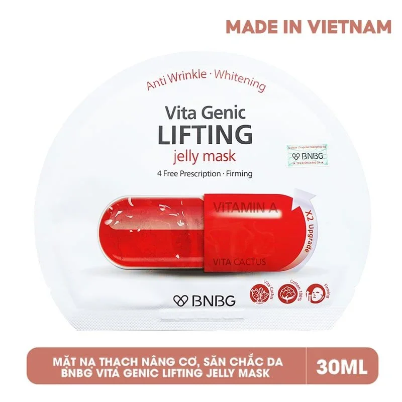 Mặt nạ BNBG Vita Genic Jelly Mask 30g các loại bổ sung vitamin giúp da bóng khỏe ngay lập tức