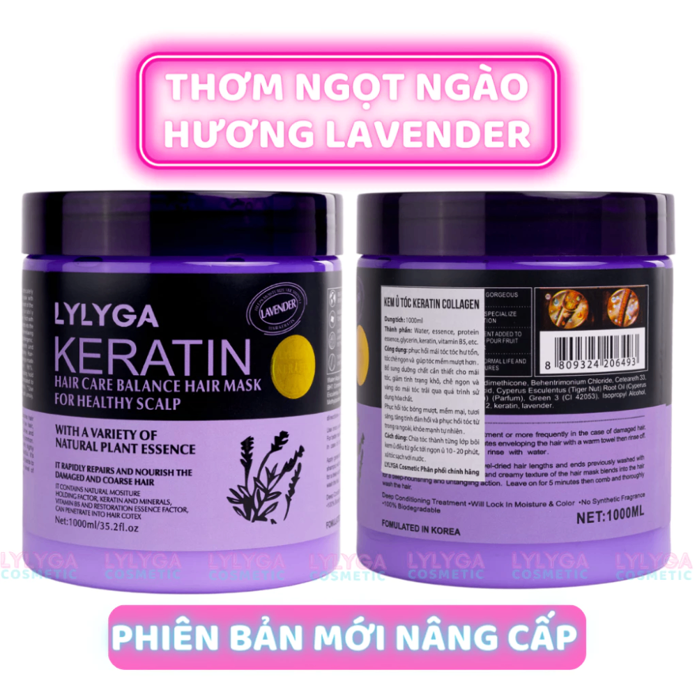 Kem ủ tóc LYLYGA Keratin Hair Care Balance Hair Mask 1000ml phục hồi tóc hư tổn một cách nhanh chóng