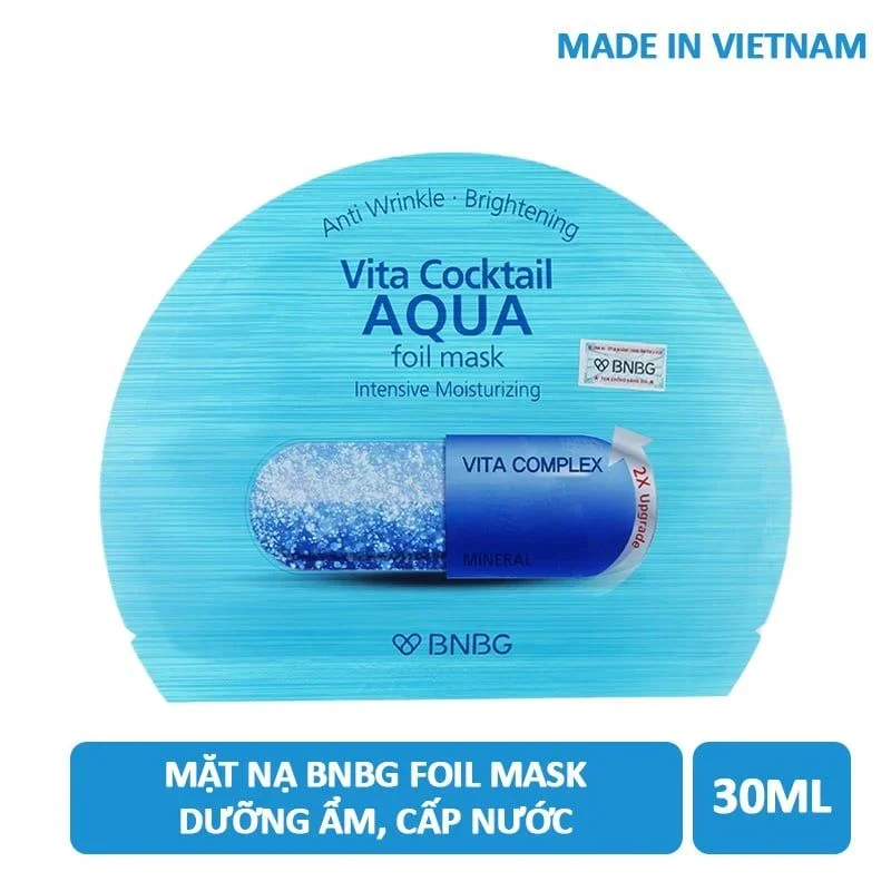 Mặt nạ giấy BNBG Vita Cocktail Age Foil mask Complex 2X 30ml/miếng cấp ẩm, chống lão hóa, dưỡng sáng da