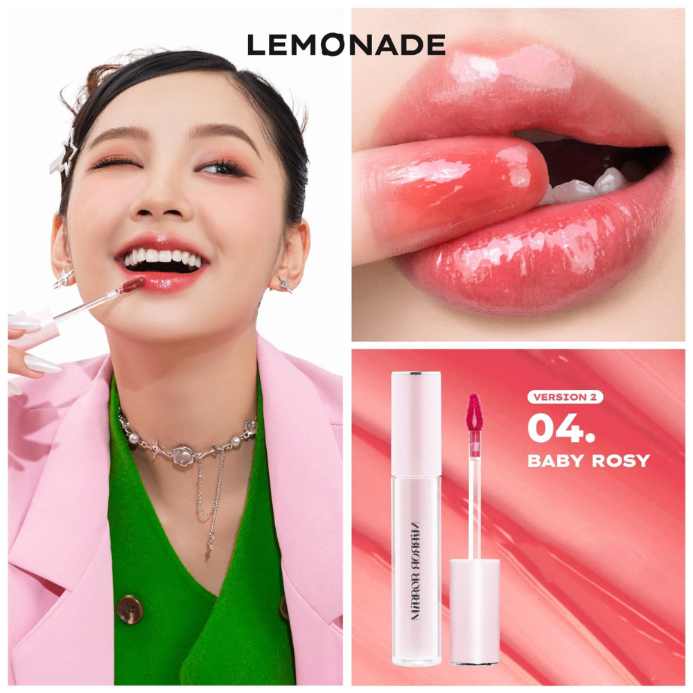 Son tint bóng Lemonade Mirror Mirror Water Tint Version 2 4g bền màu lâu trôi kết cấu mỏng nhẹ