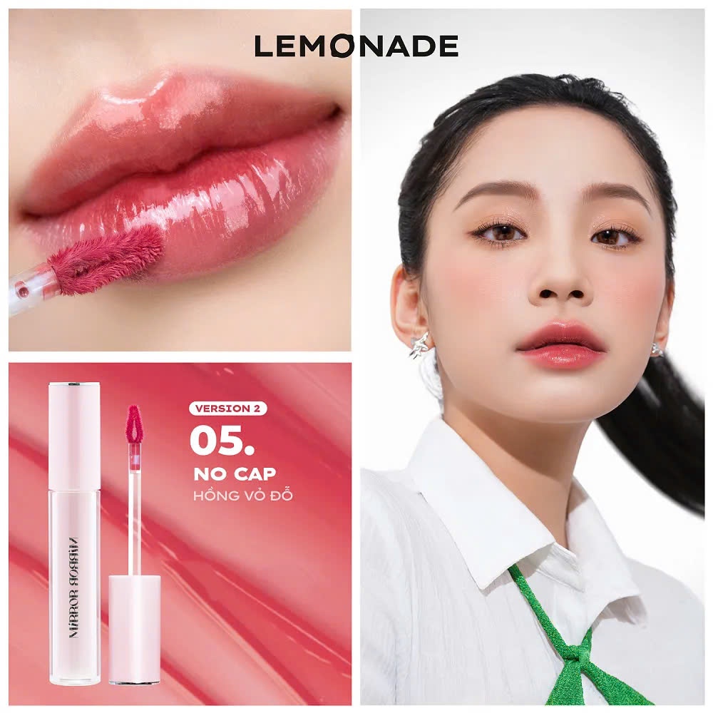 Son tint bóng Lemonade Mirror Mirror Water Tint Version 2 4g bền màu lâu trôi kết cấu mỏng nhẹ