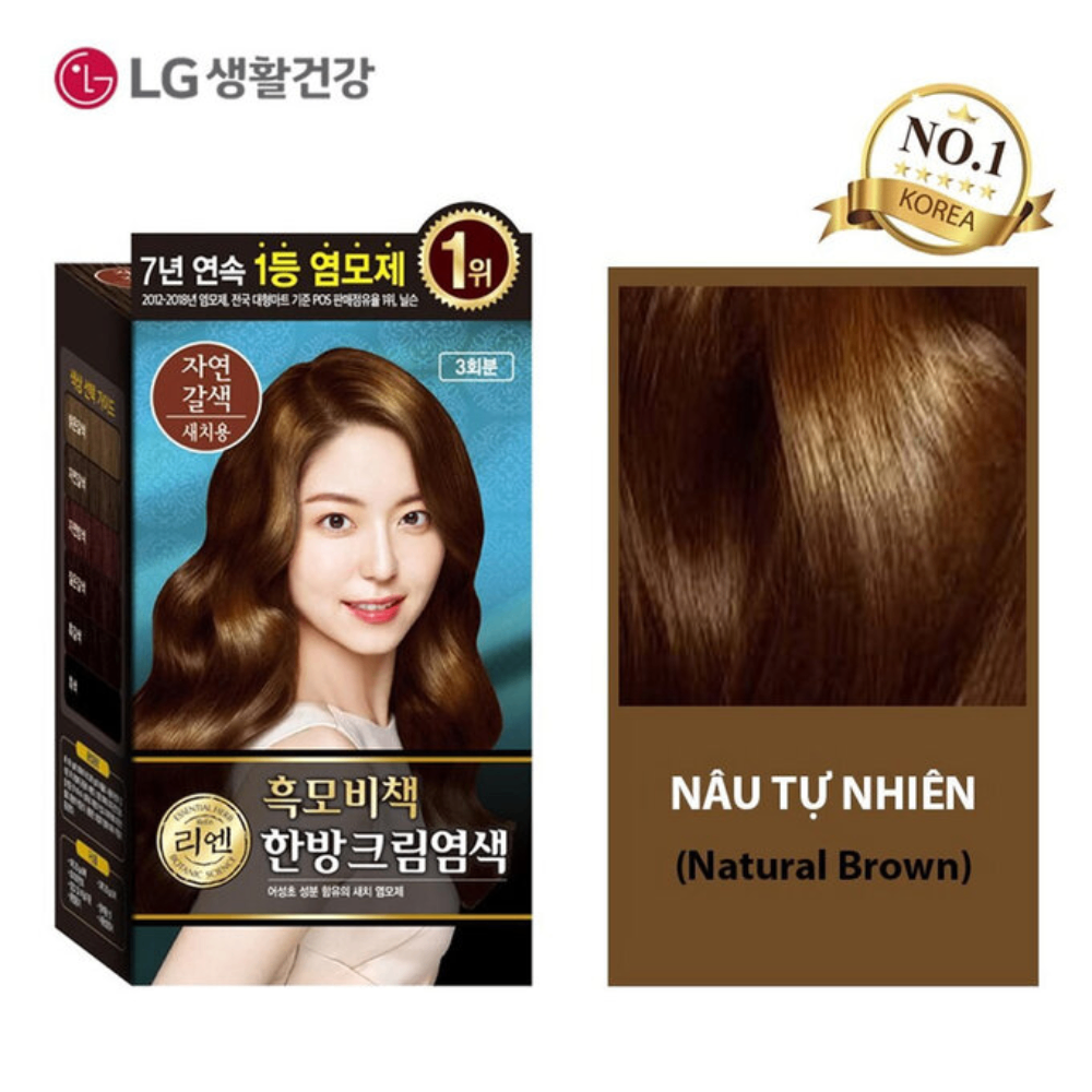 Kem nhuộm tóc phủ bạc Reen Heukmobichaek Oriental Hair Dye Cream 128g đều màu và óng mượt tự nhiên