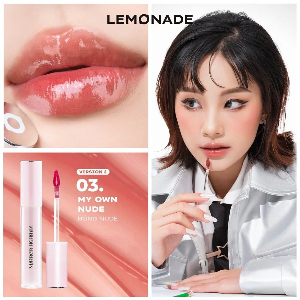 Son tint bóng Lemonade Mirror Mirror Water Tint Version 2 4g bền màu lâu trôi kết cấu mỏng nhẹ