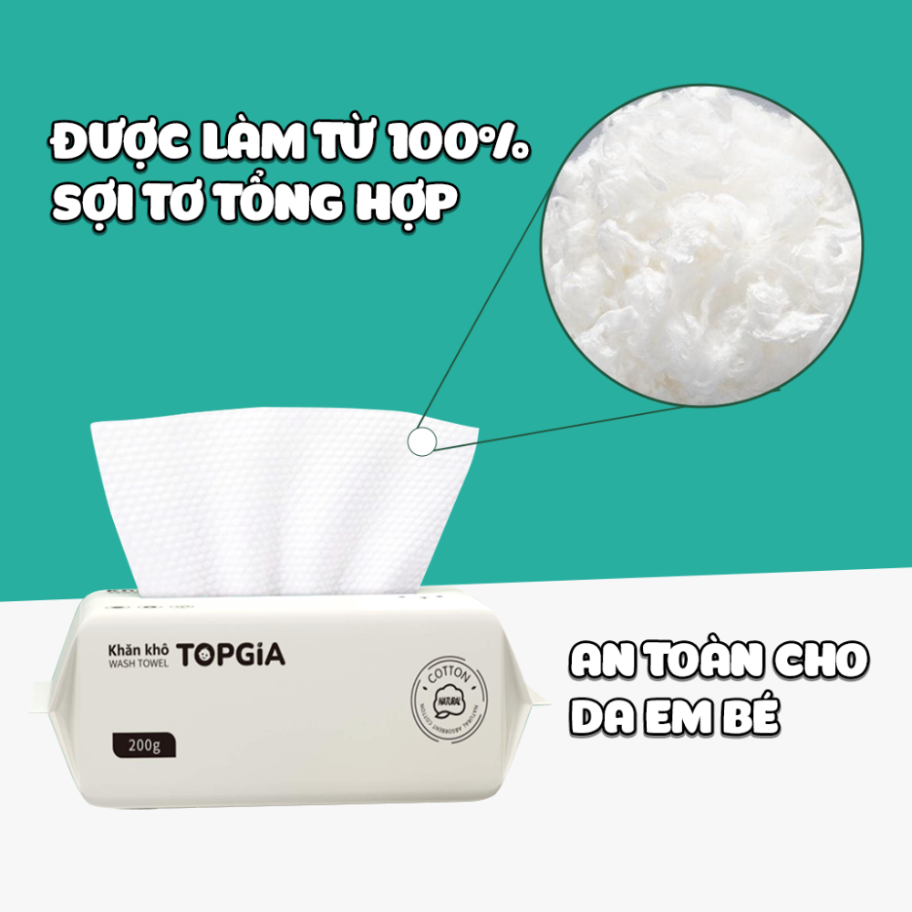 Khăn khô đa năng TOP GIA chất bông mềm mịn tiện lợi phù hợp cho mọi loại da