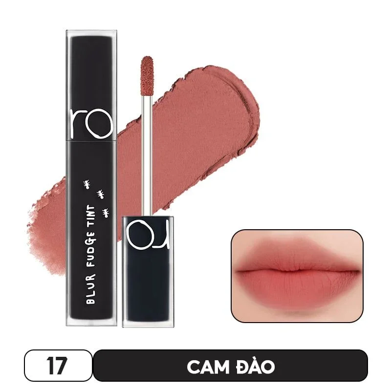 (ROMAND X INAPSQUARE) Son kem Romand Blur Fudge Tint Limited vỏ đen 5g mịn môi, lên màu chuẩn