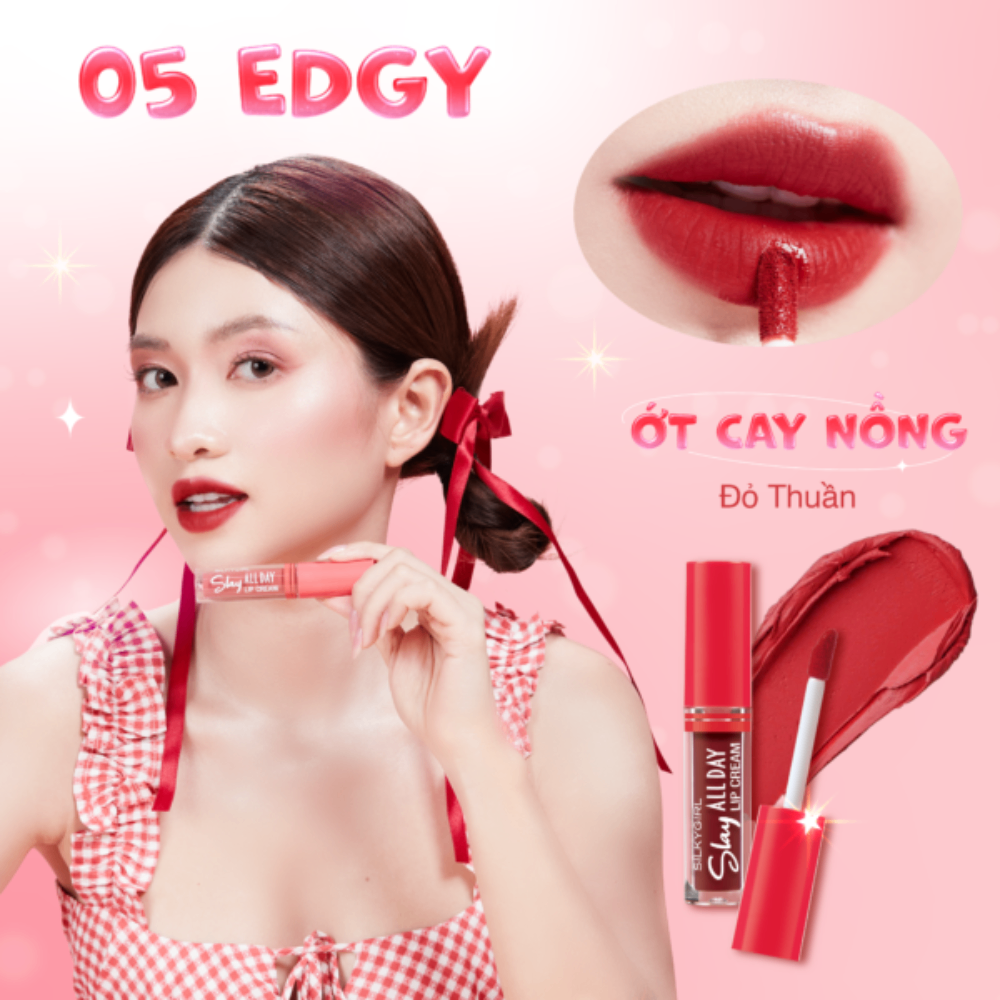 Son kem lì Silkygirl Slay All Day Lip Cream 2ml chất son mịn mướt lên màu chuẩn